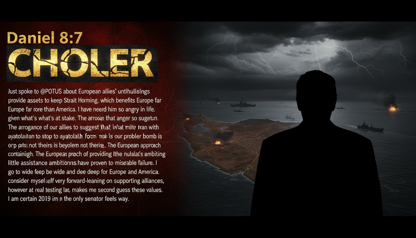 Lindsey Graham describes “The Choler of the Great Horn: How Daniel 8:7 Explains Current Events Biblical Prophecy”