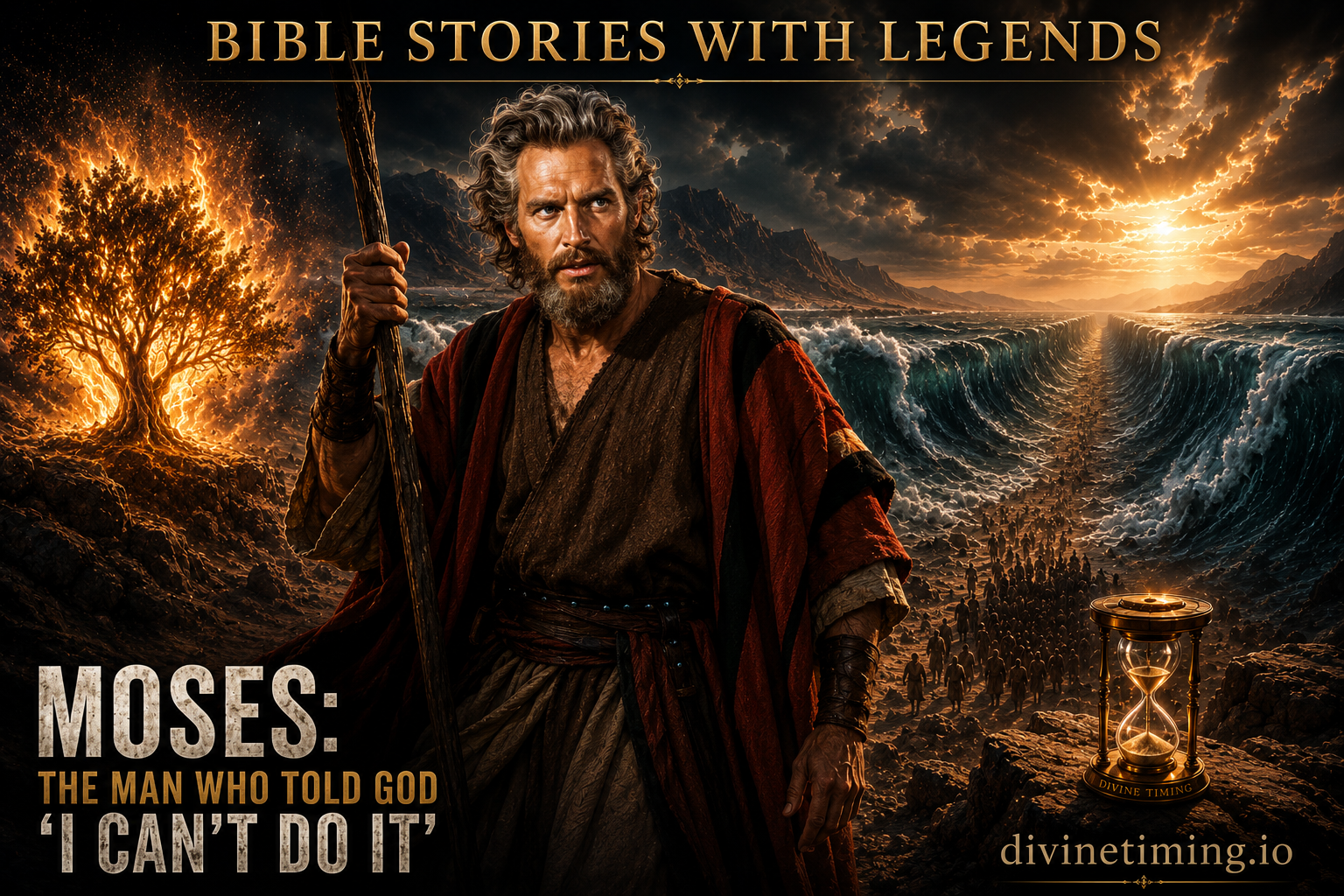 Bible Stories with Legends: Charlton Heston as Moses. “The Man Who Told God 👉 ‘I Can’t Do It'”