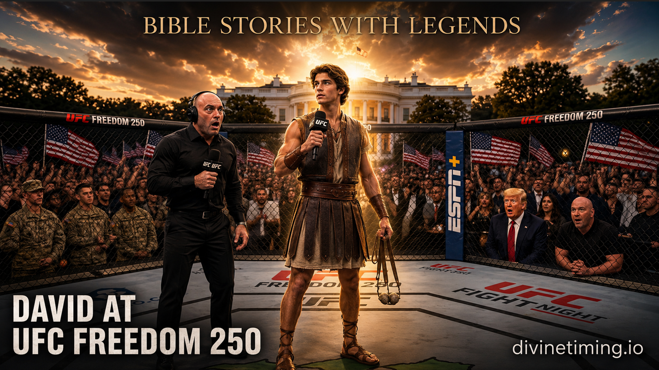 Bible Stories with Legends: David at UFC Freedom 250 – The White House is Stunned! Bible Stories with Legends: David at UFC Freedom 250 – The White House is Stunned!