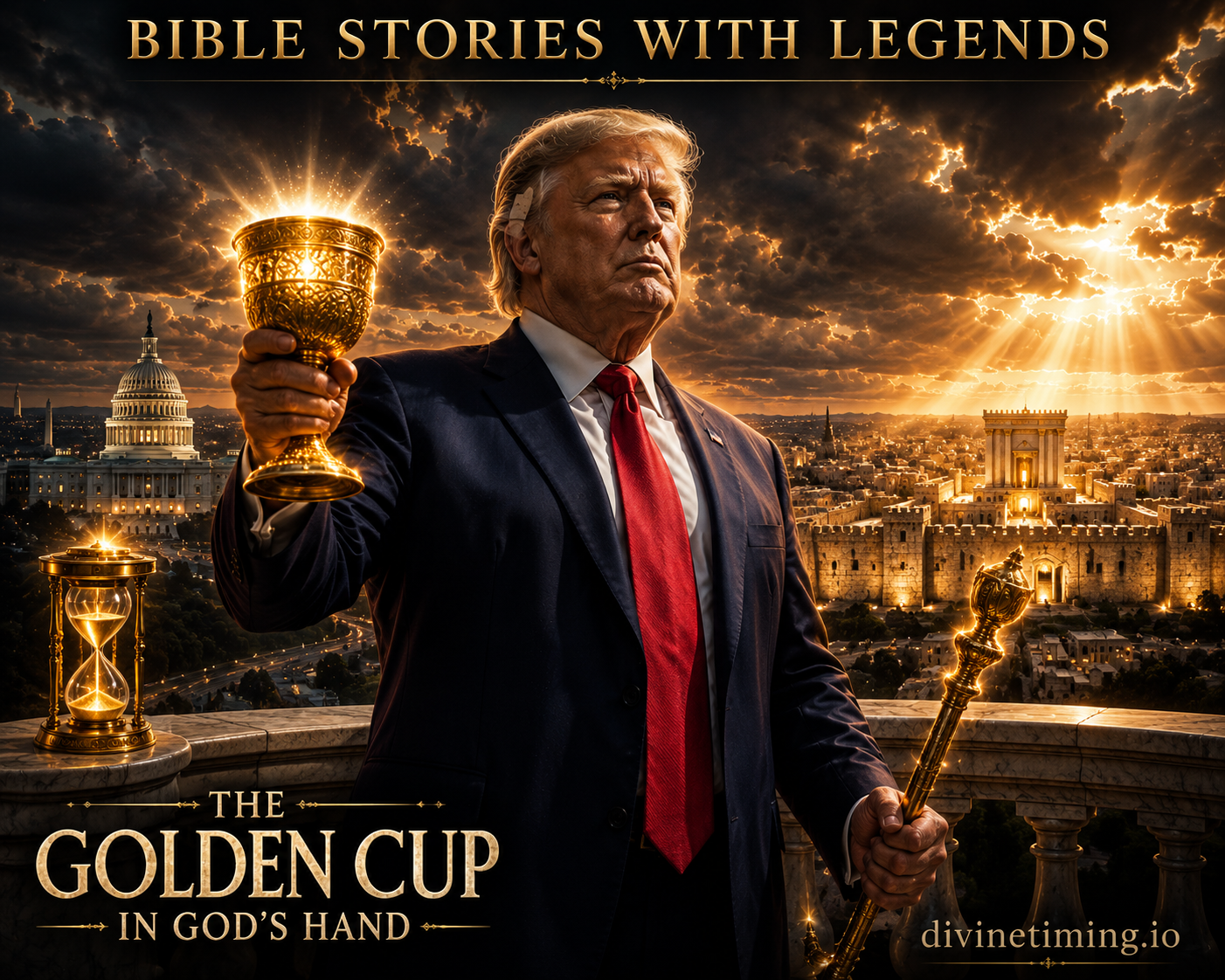 Bible Stories with Legends: Donald Trump as Cyrus,  “The Golden Cup in God’s Hand” (Isaiah 45)