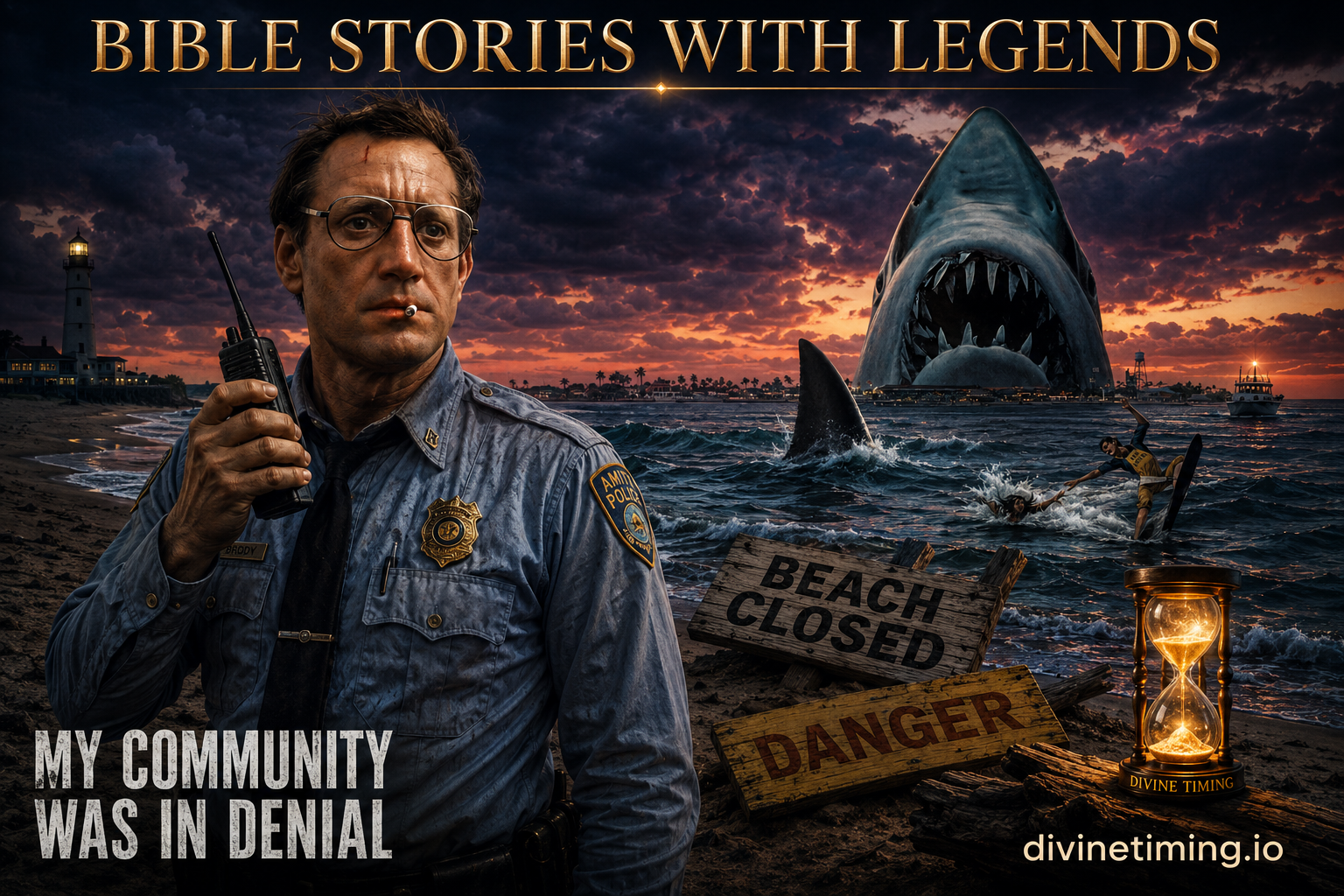 Bible Stories with Legends: Roy Scheider as Chief Brody.  “My Community Was in Denial” “Church, YOU are Martin Brody!”