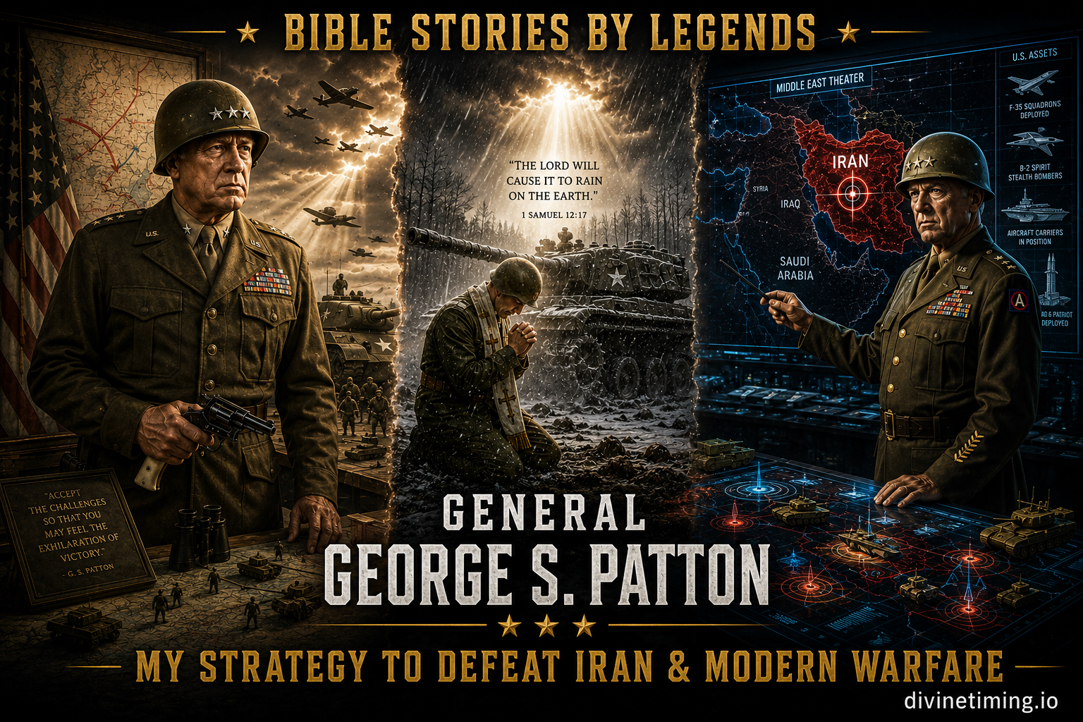 Bible Stories by Legends: General George S. Patton – The Prayer for ideal fighting weather & Modern Warfare. His advice on defeating Iran