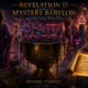 Prophetic concept art of Revelation 17 showing a glowing golden cup, a shadowy woman in a purple robe, and a crumbling neon Mega City skyline, contrasted with an open glowing Bible scroll.